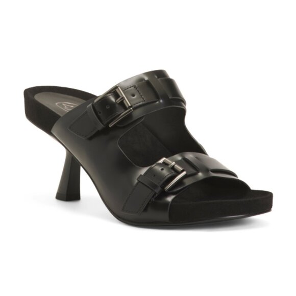 ASH Black Double Buckle Heel Sandals - Picture 4 of 4